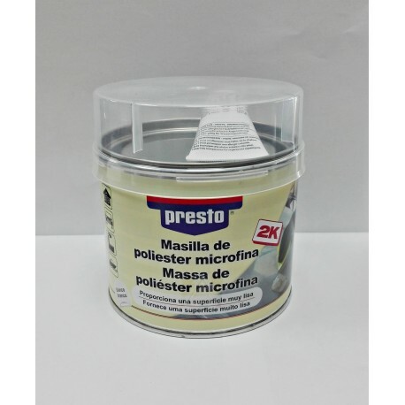 Masilla de poliéster microfina blanca